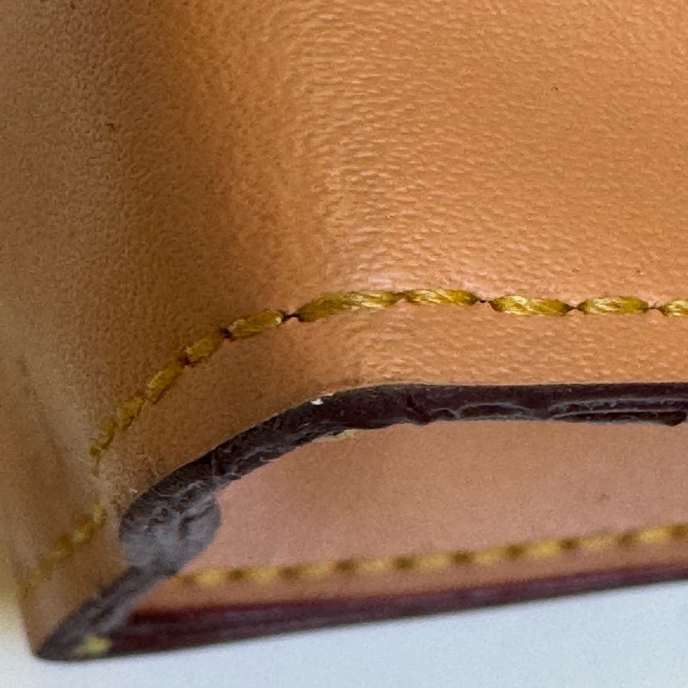 Louis Vuitton genuine vintage 80’s Tan Leather Pochette Makeup cosmetic pouch - Picture 7 of 14